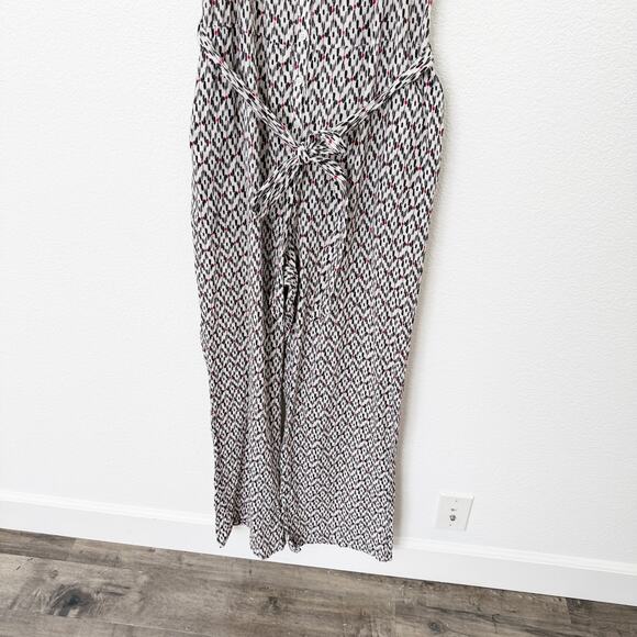 [XÍRENA] Haven Tile Geometric Print Cassi Jumpsuit Belt Flutter Sleeves Sz Large - Picture 8 of 13